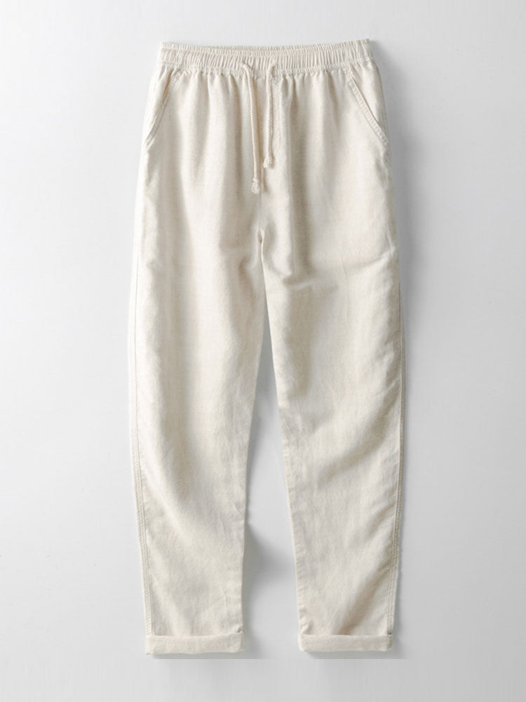 Knitted Waffle Cuban Shirt & Linen Pants Set