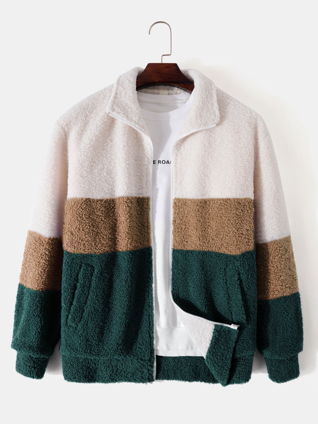 Nico™ – Color Block Teddy Zip Up Fleece Jacket