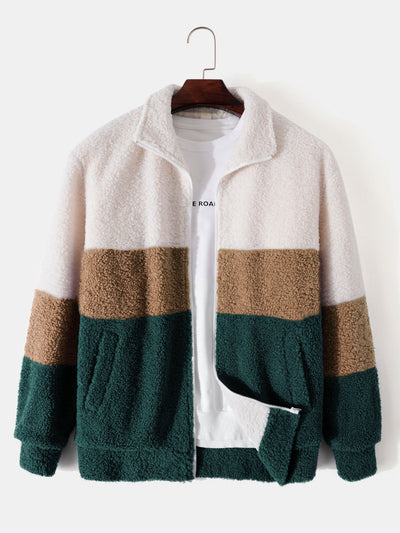 Nico™ – Color Block Teddy Zip Up Fleece Jacket