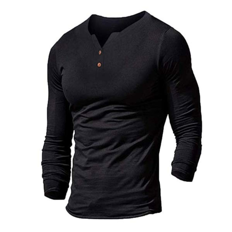 Kael™ – Men’s Slim Fit Solid V-Neck Long Sleeve Training Shirt