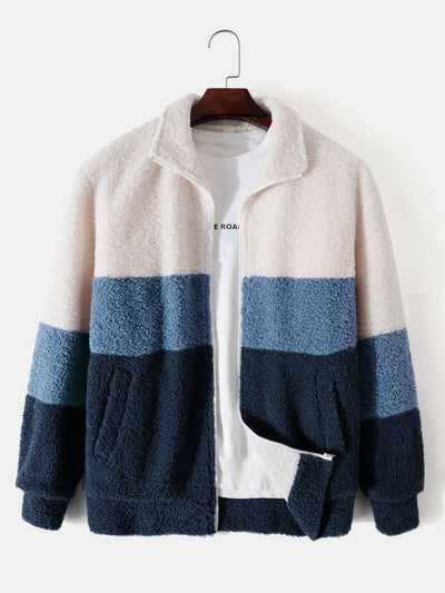 Nico™ – Color Block Teddy Zip Up Fleece Jacket