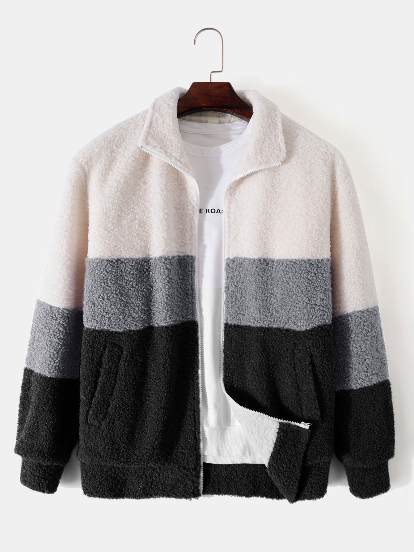 Nico™ – Color Block Teddy Zip Up Fleece Jacket