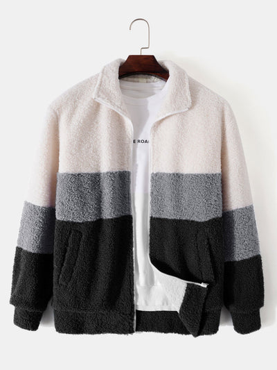 Nico™ – Color Block Teddy Zip Up Fleece Jacket