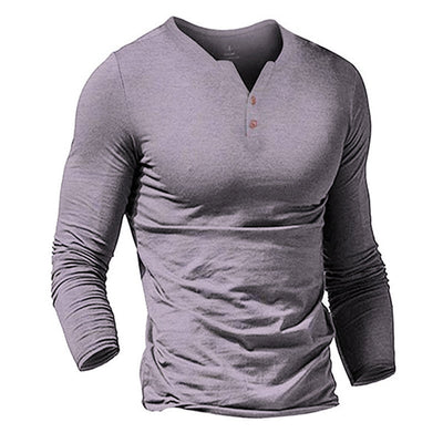 Kael™ – Men’s Slim Fit Solid V-Neck Long Sleeve Training Shirt