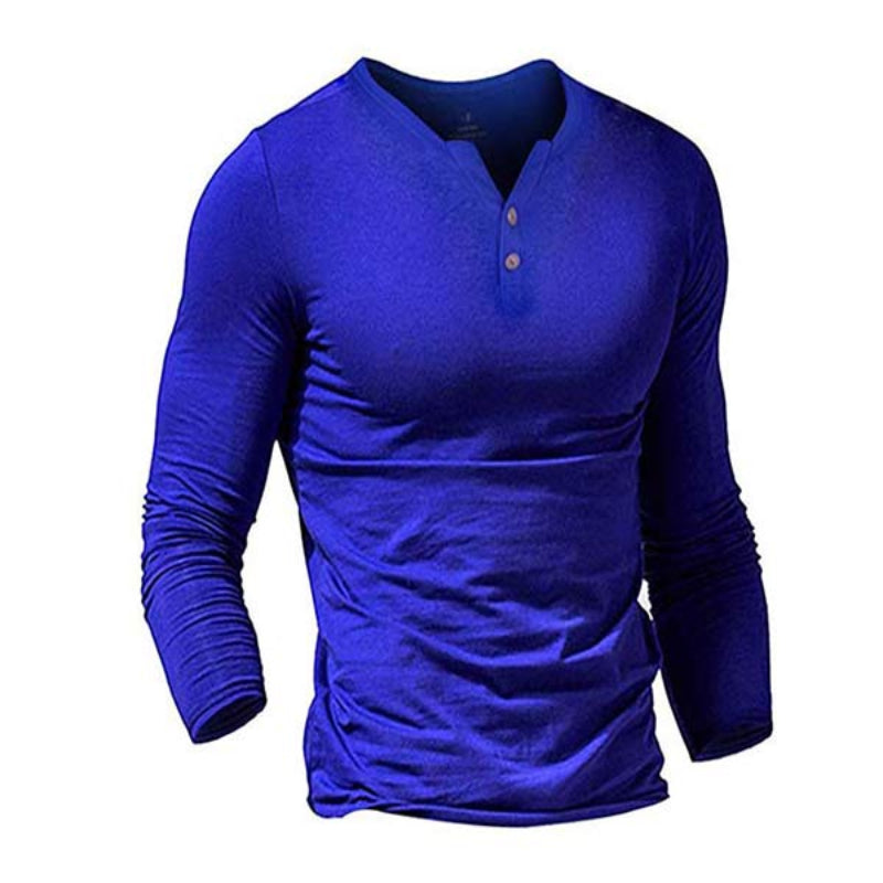 Kael™ – Men’s Slim Fit Solid V-Neck Long Sleeve Training Shirt
