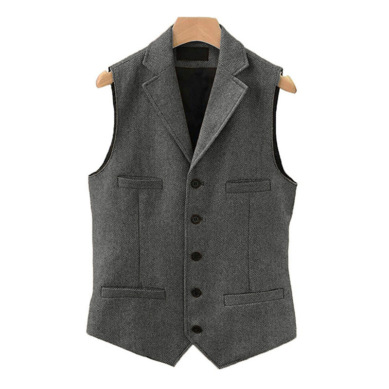 Alaric™ – Men’s Vintage Wool-Blend Lapel Suit Vest