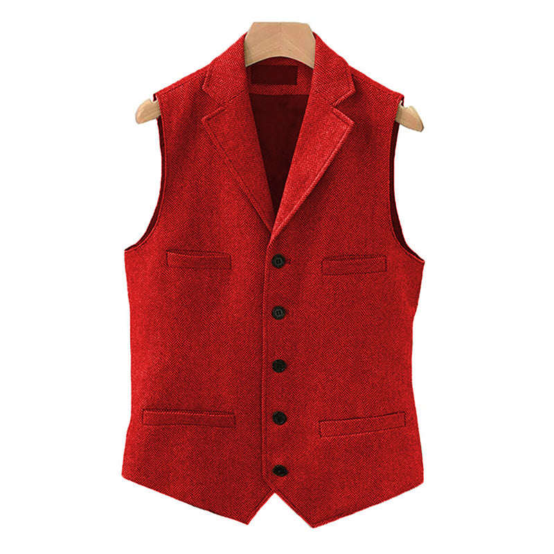 Alaric™ – Men’s Vintage Wool-Blend Lapel Suit Vest