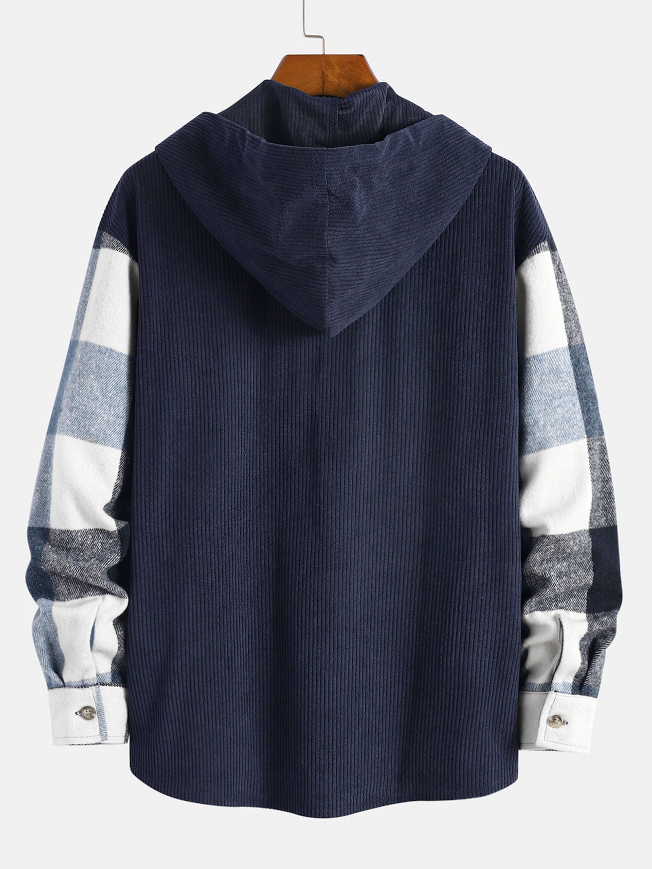 Torrin™ – Relax Fit Flannel Plaid Corduroy Patchwork Hoodie Shirt