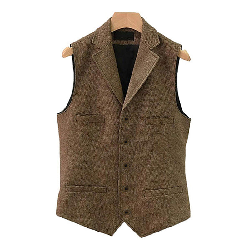 Alaric™ – Men’s Vintage Wool-Blend Lapel Suit Vest