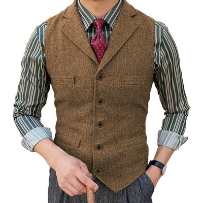 Alaric™ – Men’s Vintage Wool-Blend Lapel Suit Vest