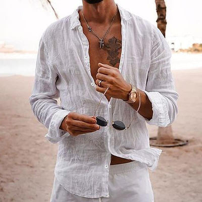 Leander™ – Men's Solid Color Long Sleeve Shirt
