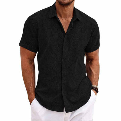 Evander™ – Men's Lapel Short Sleeve Shirt