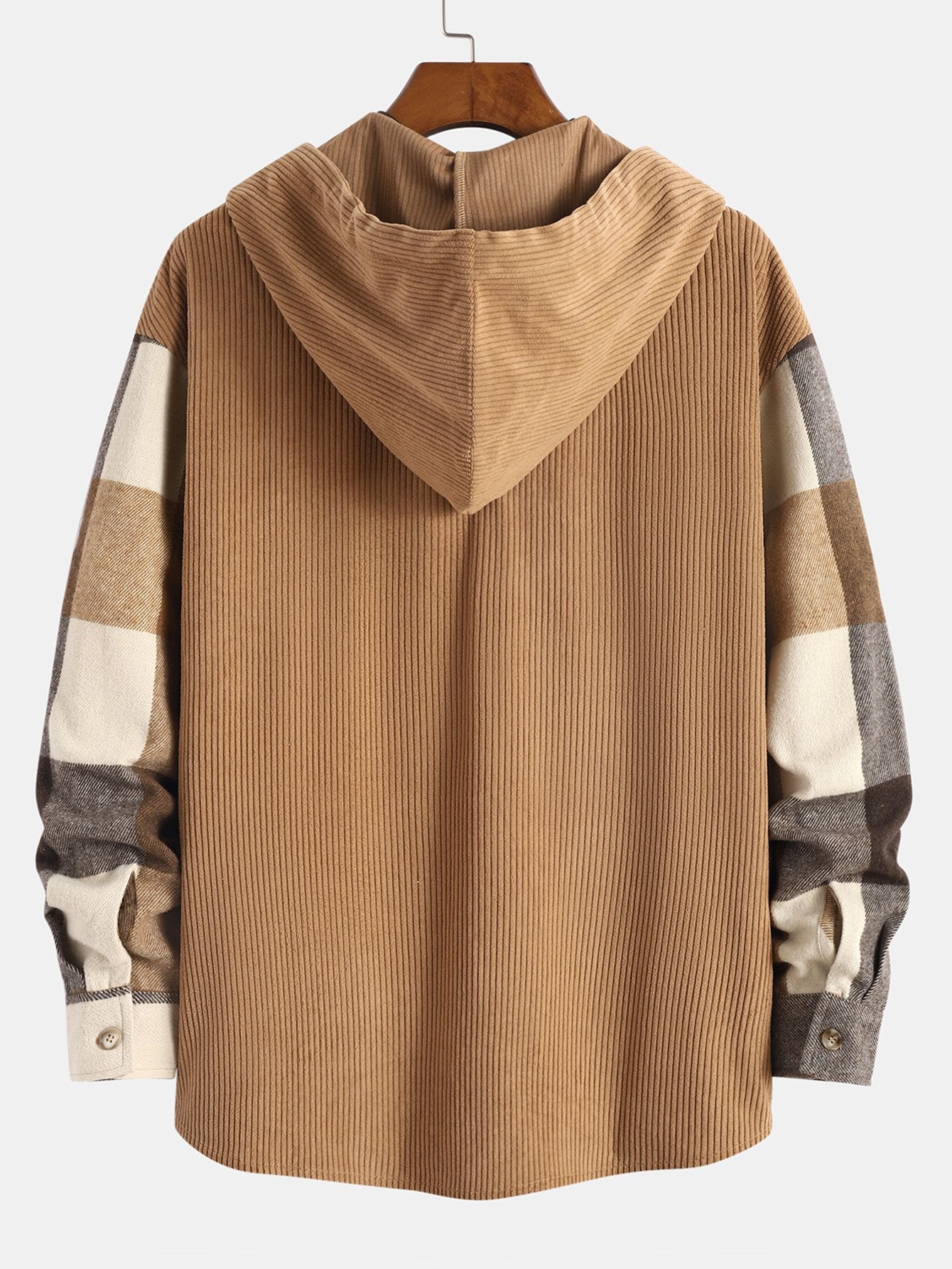 Torrin™ – Relax Fit Flannel Plaid Corduroy Patchwork Hoodie Shirt