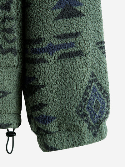 Rowan™ – Aztec Print Patchwork Teddy Fleece Coat