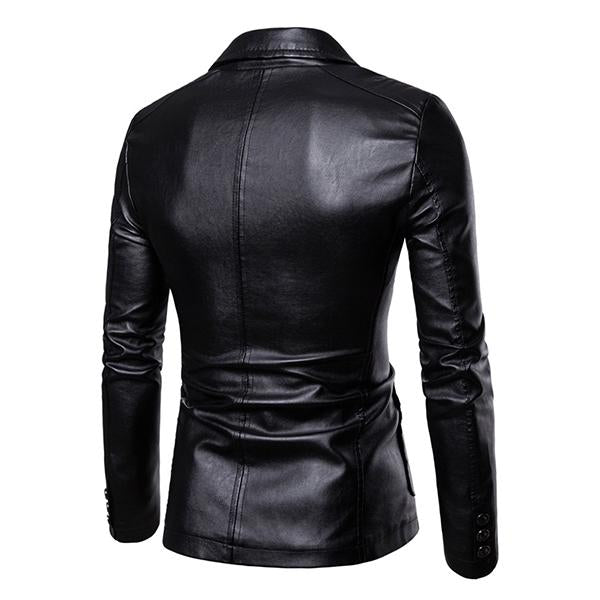 Everan™ – Men's Vintage Lapel Slim Fit Faux Leather Blazer