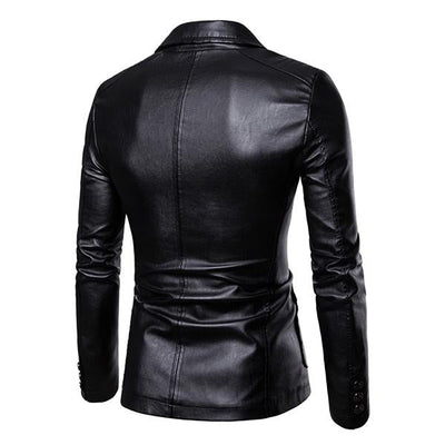 Everan™ – Men's Vintage Lapel Slim Fit Faux Leather Blazer