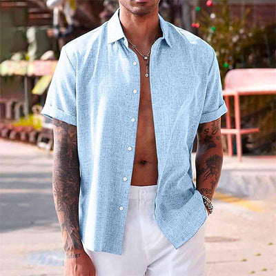 Evander™ – Men's Lapel Short Sleeve Shirt