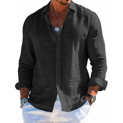 Lior™ – Men's Breathable Linen Cotton Long Sleeve Shirt