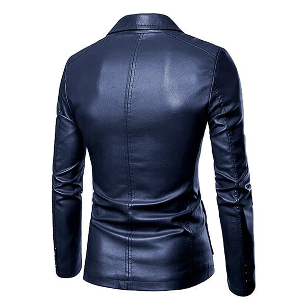 Everan™ – Men's Vintage Lapel Slim Fit Faux Leather Blazer