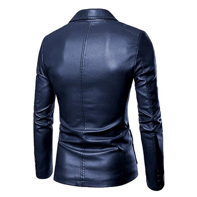 Everan™ – Men's Vintage Lapel Slim Fit Faux Leather Blazer