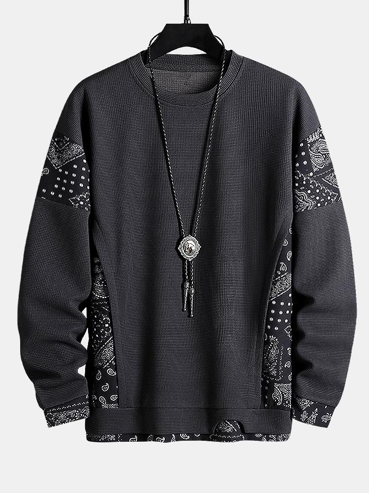 Ilas™ – Paisley Waffle Knit Sweatshirt