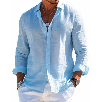 Lior™ – Men's Breathable Linen Cotton Long Sleeve Shirt