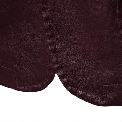 Everan™ – Men's Vintage Lapel Slim Fit Faux Leather Blazer