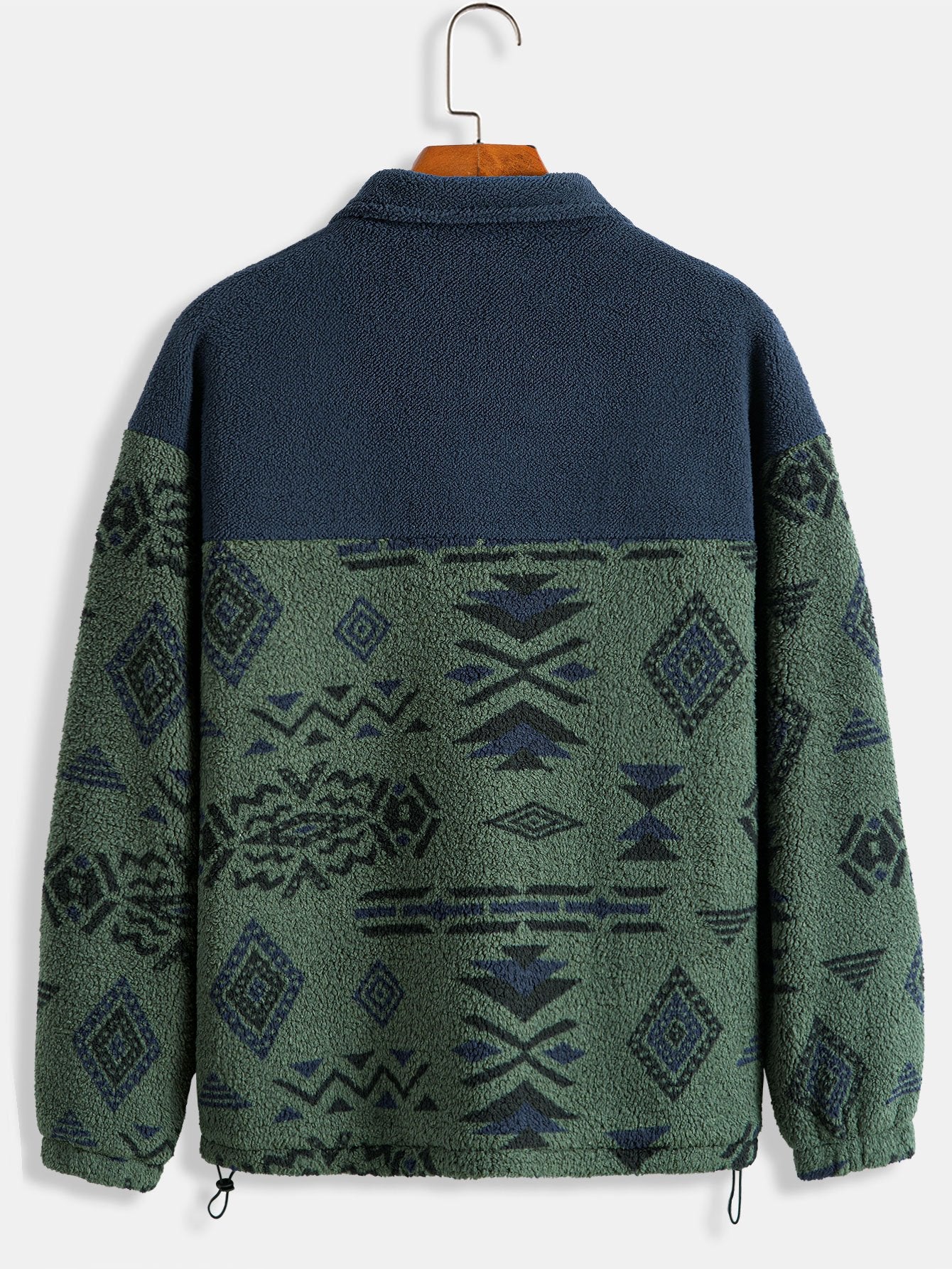 Rowan™ – Aztec Print Patchwork Teddy Fleece Coat