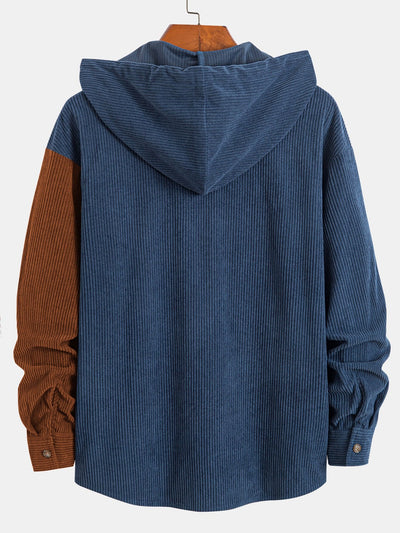 Reese™ – Two Tone Corduroy Hooded Shirt
