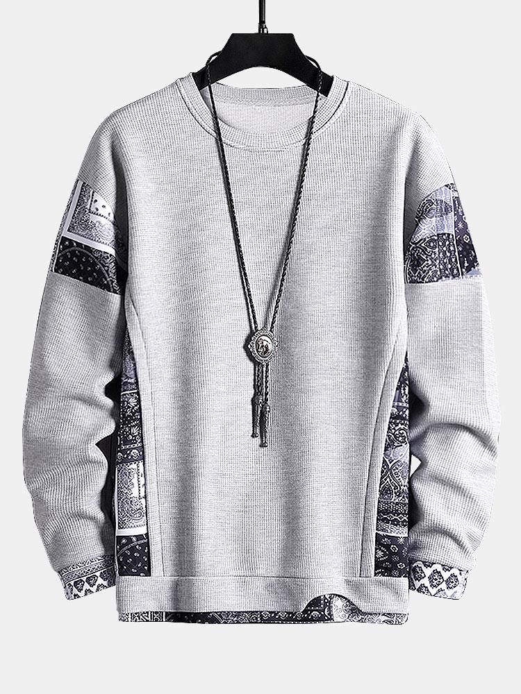 Ilas™ – Paisley Waffle Knit Sweatshirt
