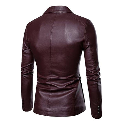 Everan™ – Men's Vintage Lapel Slim Fit Faux Leather Blazer