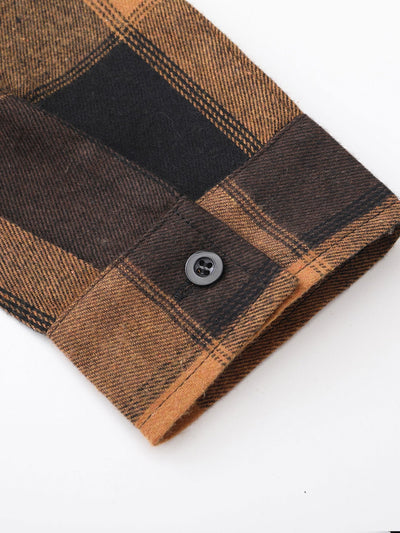 Ronan™ – Men’s Corduroy Panel Plaid Shirt