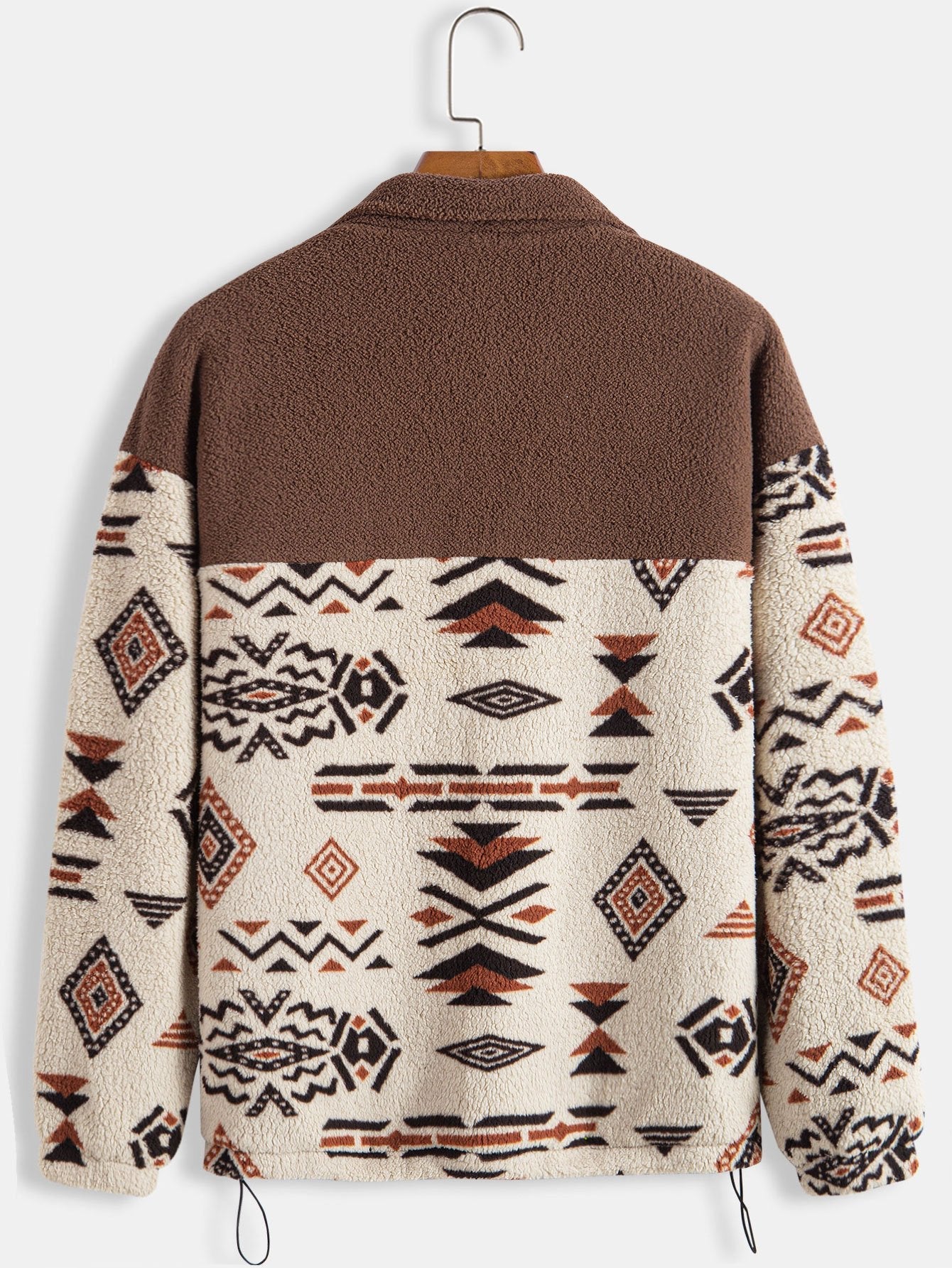 Rowan™ – Aztec Print Patchwork Teddy Fleece Coat